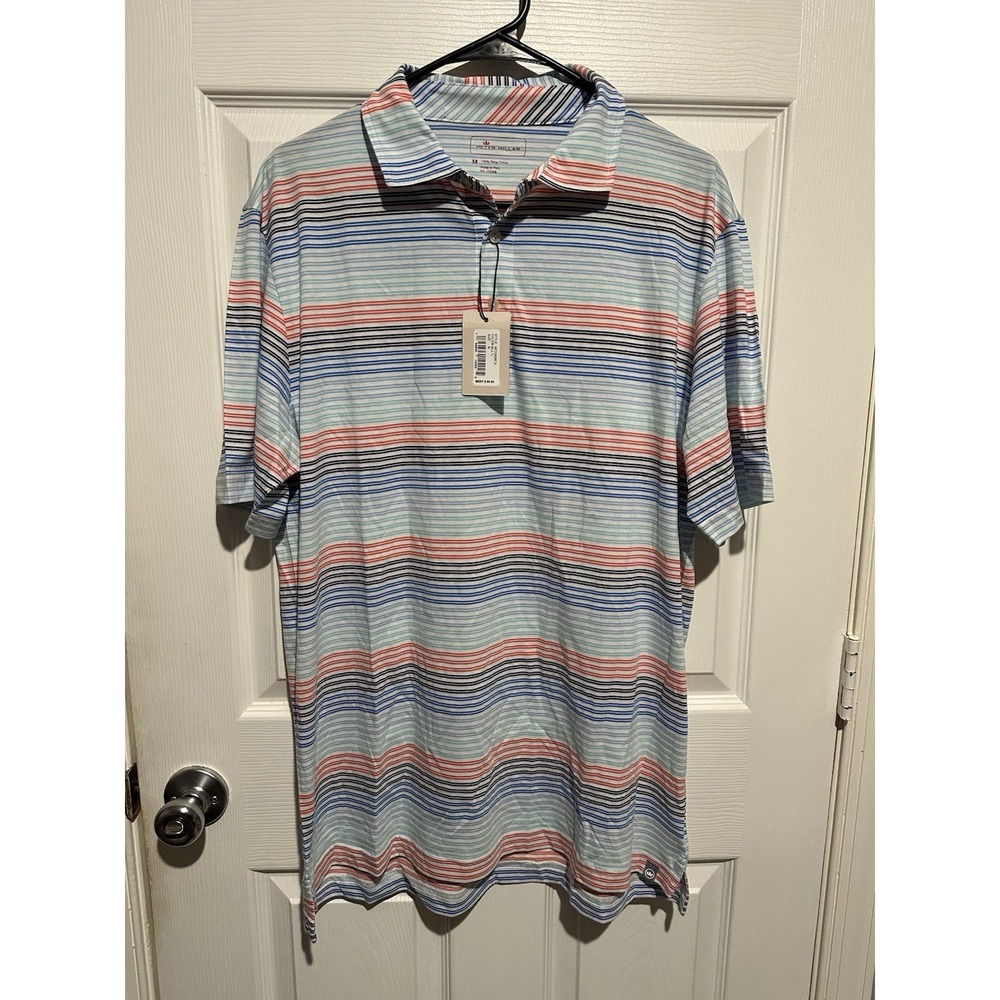 Peter Millar Summer Comfort Performance Golf Polo Men's Medium NWT Multicolor